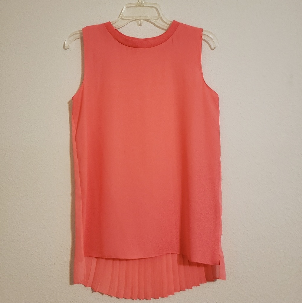 T Tahari Coral Sleeveless Blouse with Pleated Back